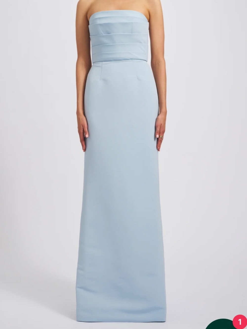 Amsale Sonia Bridesmaid Dress Strapless Powder Blue “Ice” color